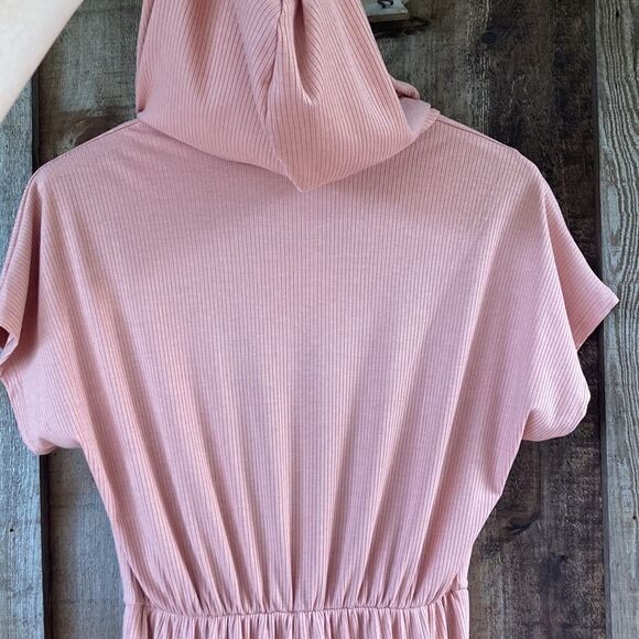 Vanilla Bay Peach Bentley Best Laid Plans Zip-Front Hooded Ribbed Jumpsuit - Picture 5 of 9